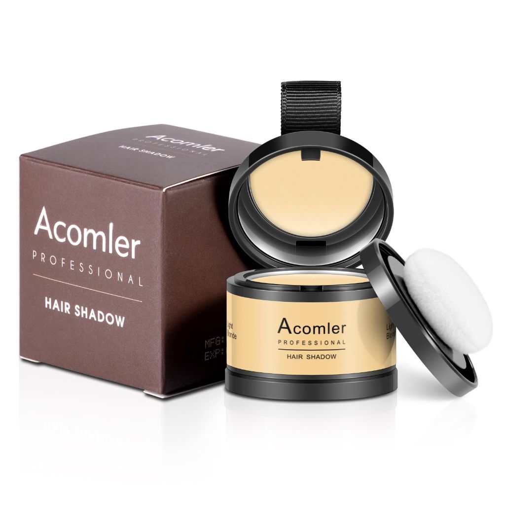 Acomler Root Cover Up Hairline Shadow Powder, Dark Brown,  for Women Men (Light Blonde)