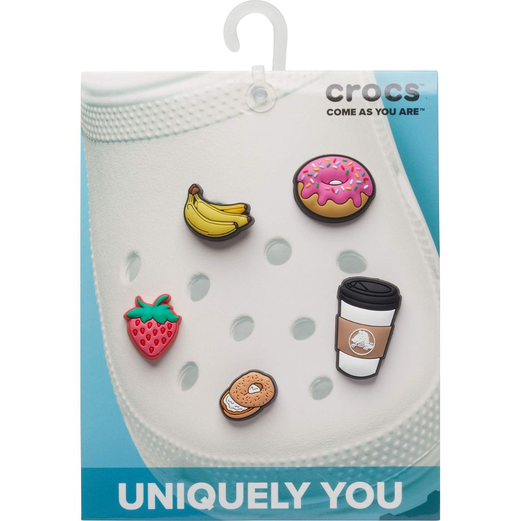 Crocs Jibbitz Food - Stylish Shoe Charms - Synthetic Material - Jibbitz Packs Shoe Charms - One-of-a-kinds Food Breakfast 5-Pack One Size One Size