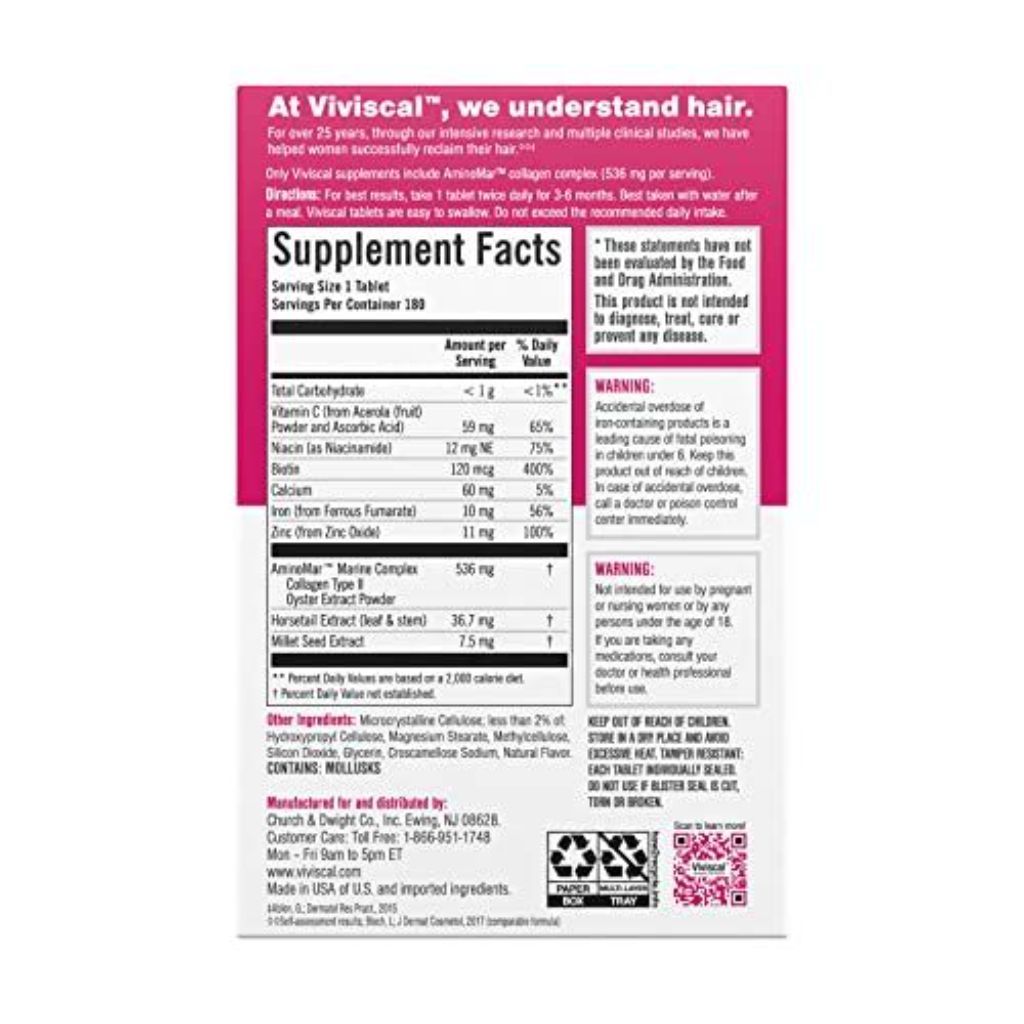 Viviscal Women's Hair Growth Supplements 180 Tablets