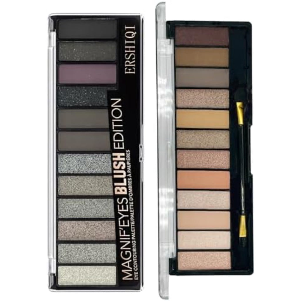 RevoNext 2 Pack Naked Eyeshadow Palette Neutral Nude Matte Shimmer Glitter Eyeshadow Ultra Pigmented Brown & Taupe Smokey Eyeshadow Makeup Kit