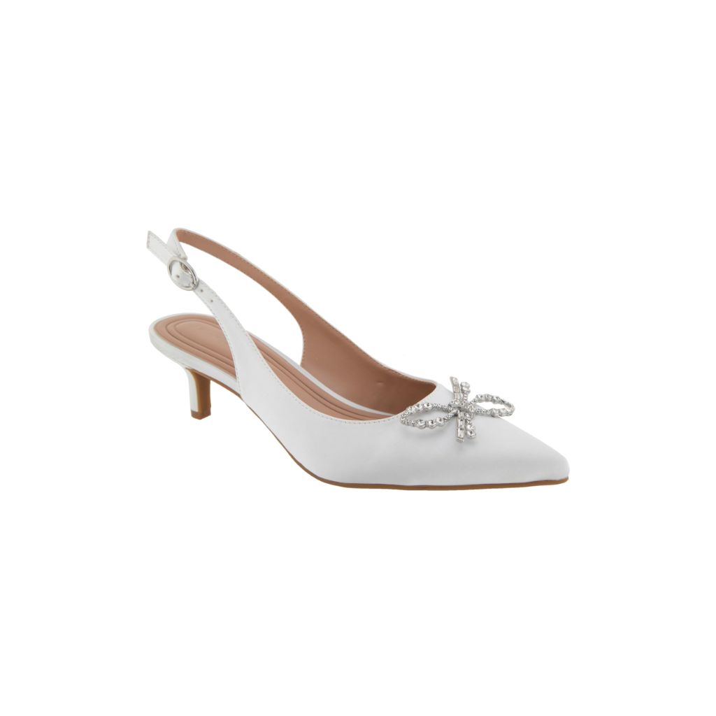 BCBGeneration Donna-3 Kitten Heel with Bow, Porcelain