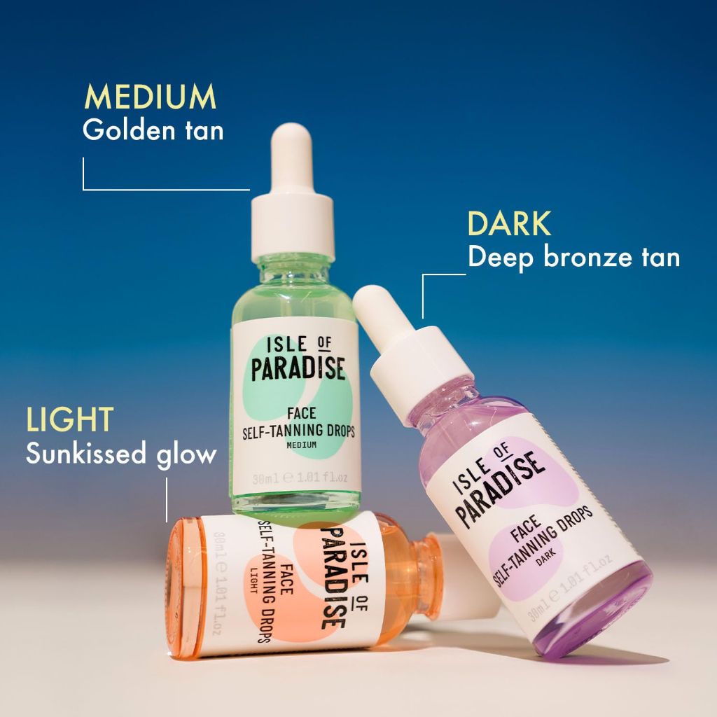 Isle of Paradise Self-Tanning Face & Body Drops- Medium, Self Tanner Drops 1.01 fl. oz
