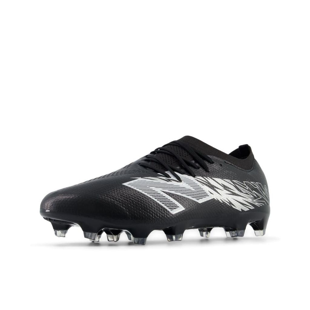 New Balance Unisex-Adult Furon Pro FG V8 Soccer Shoe, Black/Metallic Silver/White, Men 4.5 M/Women 6 W