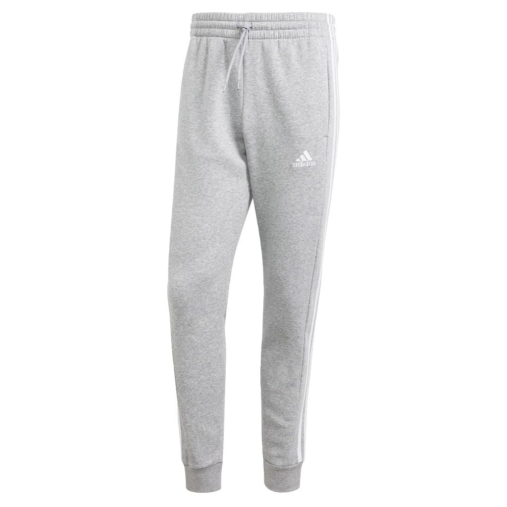 Adidas Mens Essentials Fleece 3-Stripes Tapered Cuffed Pants, Medium Grey Heather, 4X-Large, Tall 3 Inches