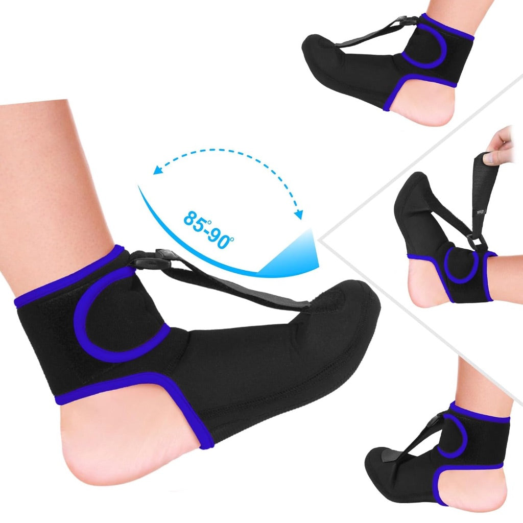 Wixen Plantar Fasciitis Night Splint for Quick Relief of Plantar Fasciitis, Adjustable - Blue, Small