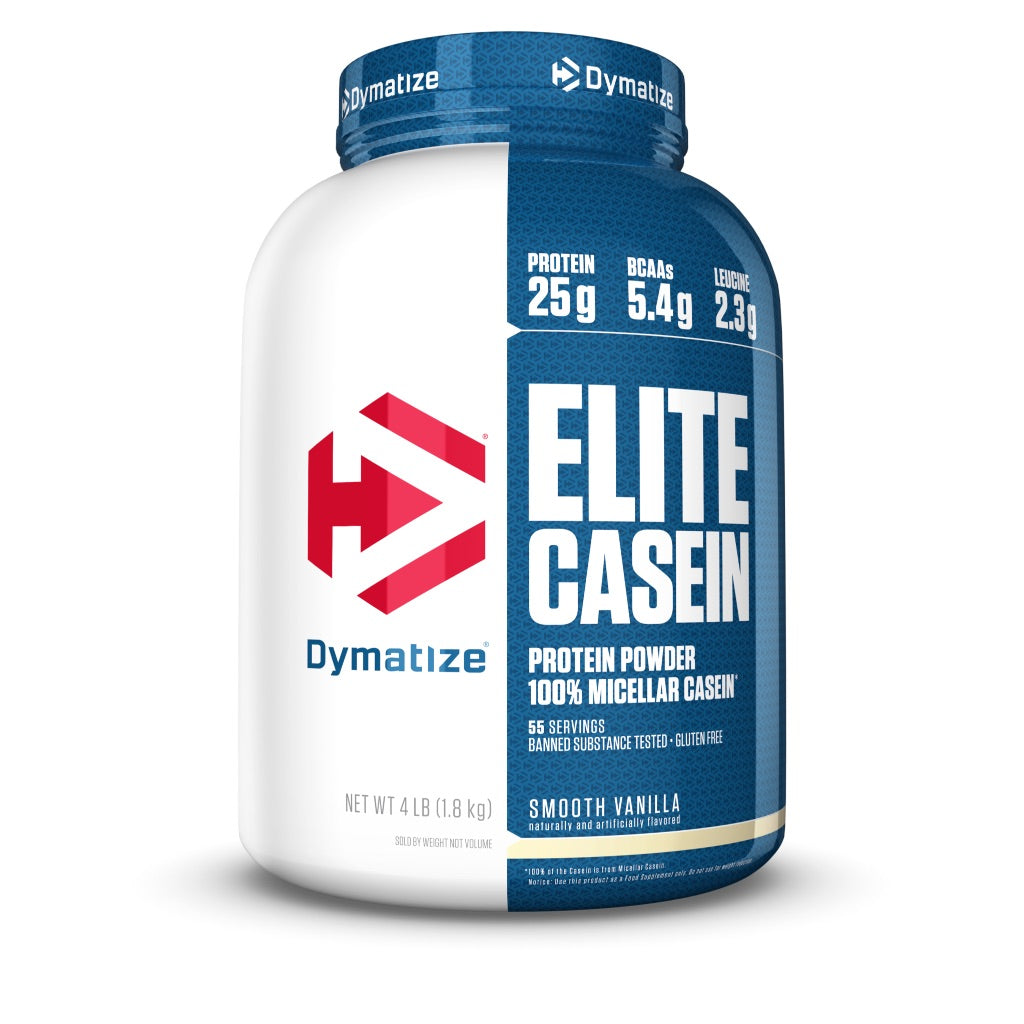 Dymatize Elite Casein Protein Powder, Smooth Vanilla, 4lb (55 Servings)