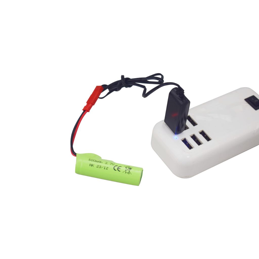 Sea jump 2PCS 3.7V 500mAh Li-ion Battery with USB Charging Cable Suitable for Huina 1337 1338 1516 1517 Remote Control Engineering Vehicle RC Remote Control Toy Car Battery