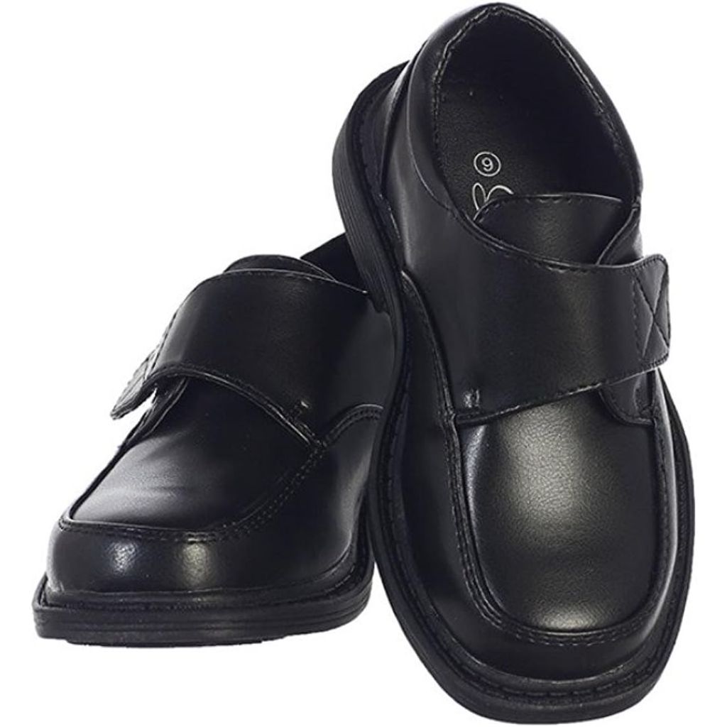 Lito Boys Matte Dress Shoes with Strap, Boys' 5, Black