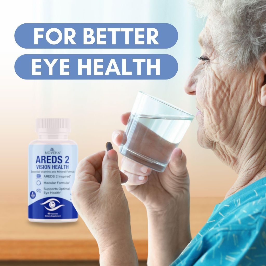 NOVEHA AREDS 2 Eye Vitamin & Mineral Supplement, Supports Eye Health & Macular Function (60 Capsules)