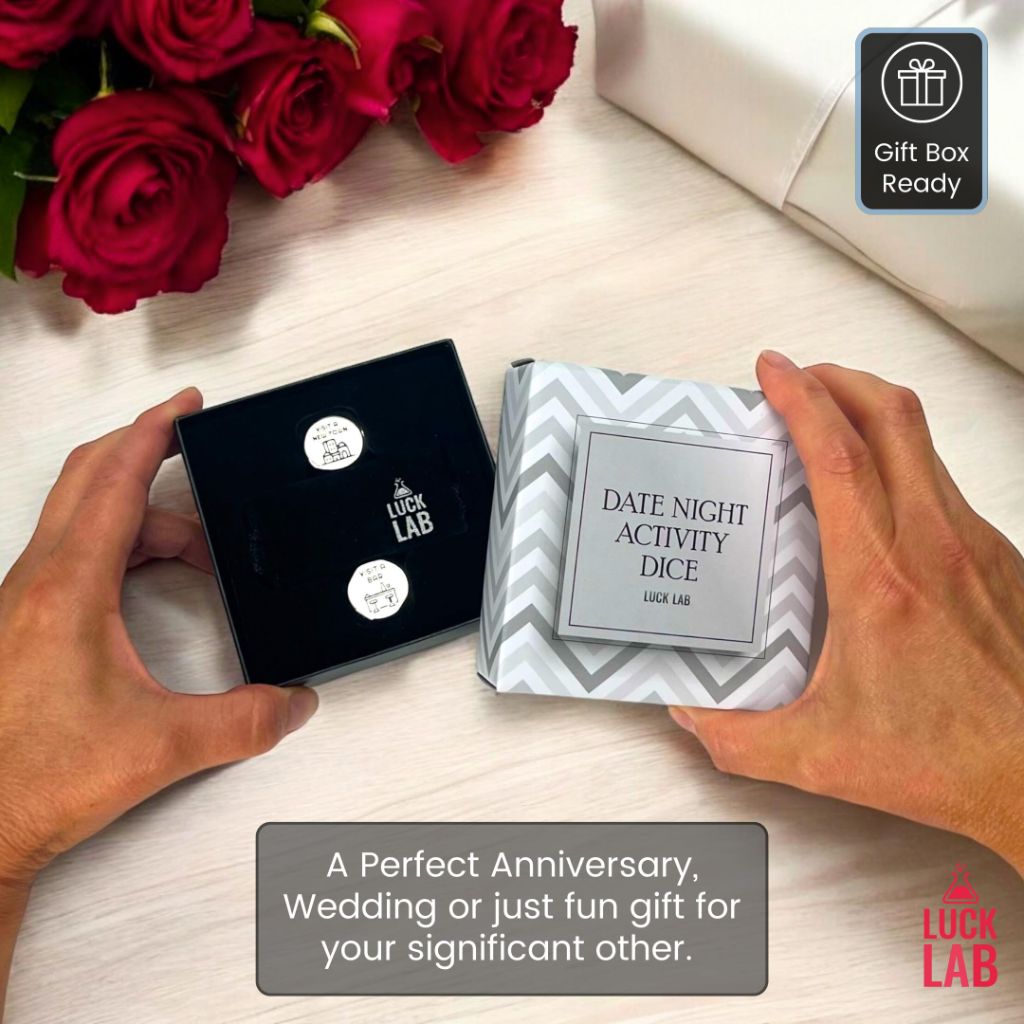 Luck Lab Date Night Dice - Activity Decider for Couples with Velvet Storage Bag