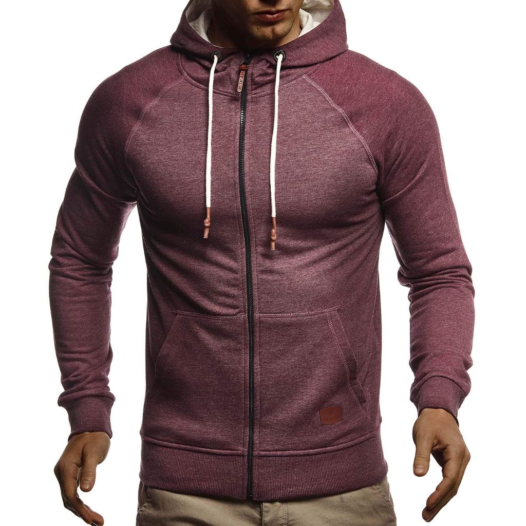 SZ S, Leif Nelson Men's Full Zipped Slim Fit Sweatshirt Long Sleeve Hoodie Jacket Sweater