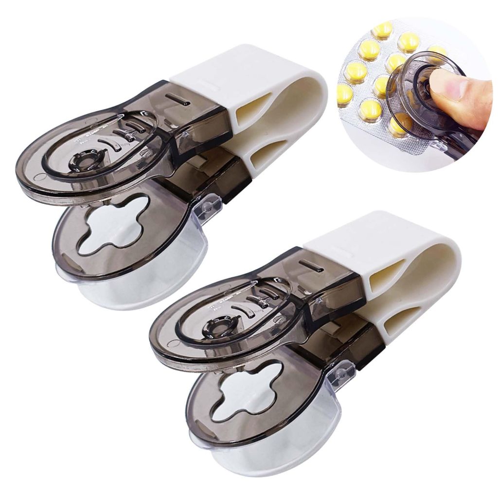 Pill Popper for Blister Pack Tablets 2pcs Gray Color