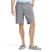 IZOD Men's 9.5" Luxury Hybrid Performance Flat Front Short, Smoked Pearl, 32