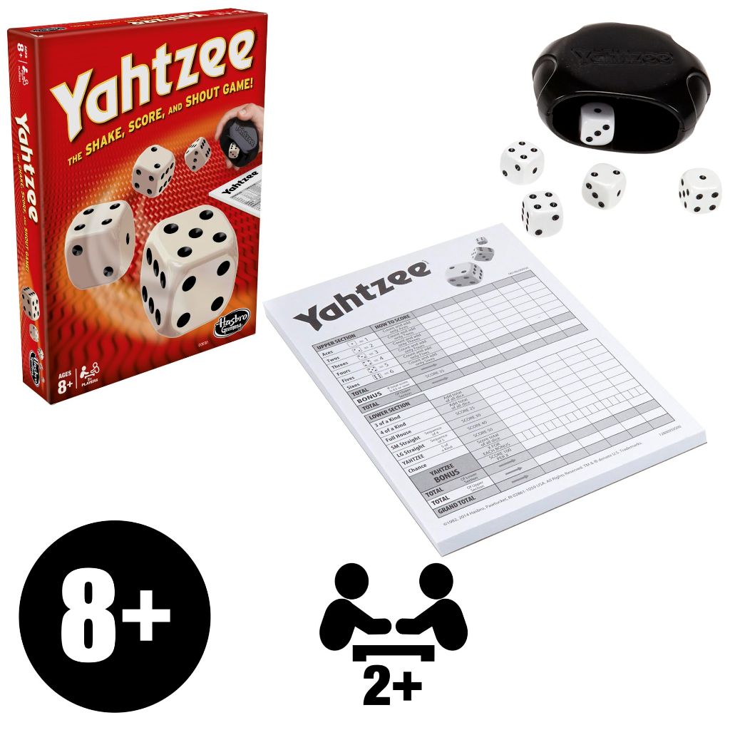 Hasbro Gaming Yahtzee Game, Fast-Playing Dice Games for Kids, Teens, and Adults, Strategy Games, Family Games for Kids, 2 or More Players, Ages 8 and Up