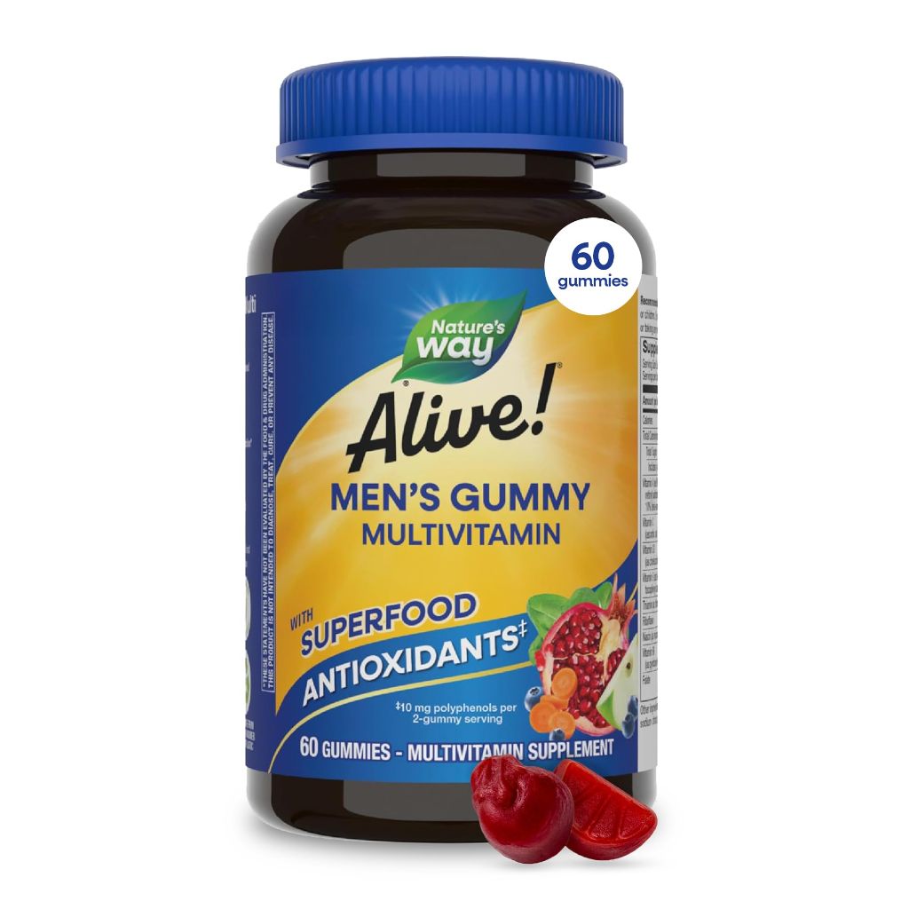 Nature's Way Alive! Men’s Multivitamin Gummies, Vegetarian, 60 Count