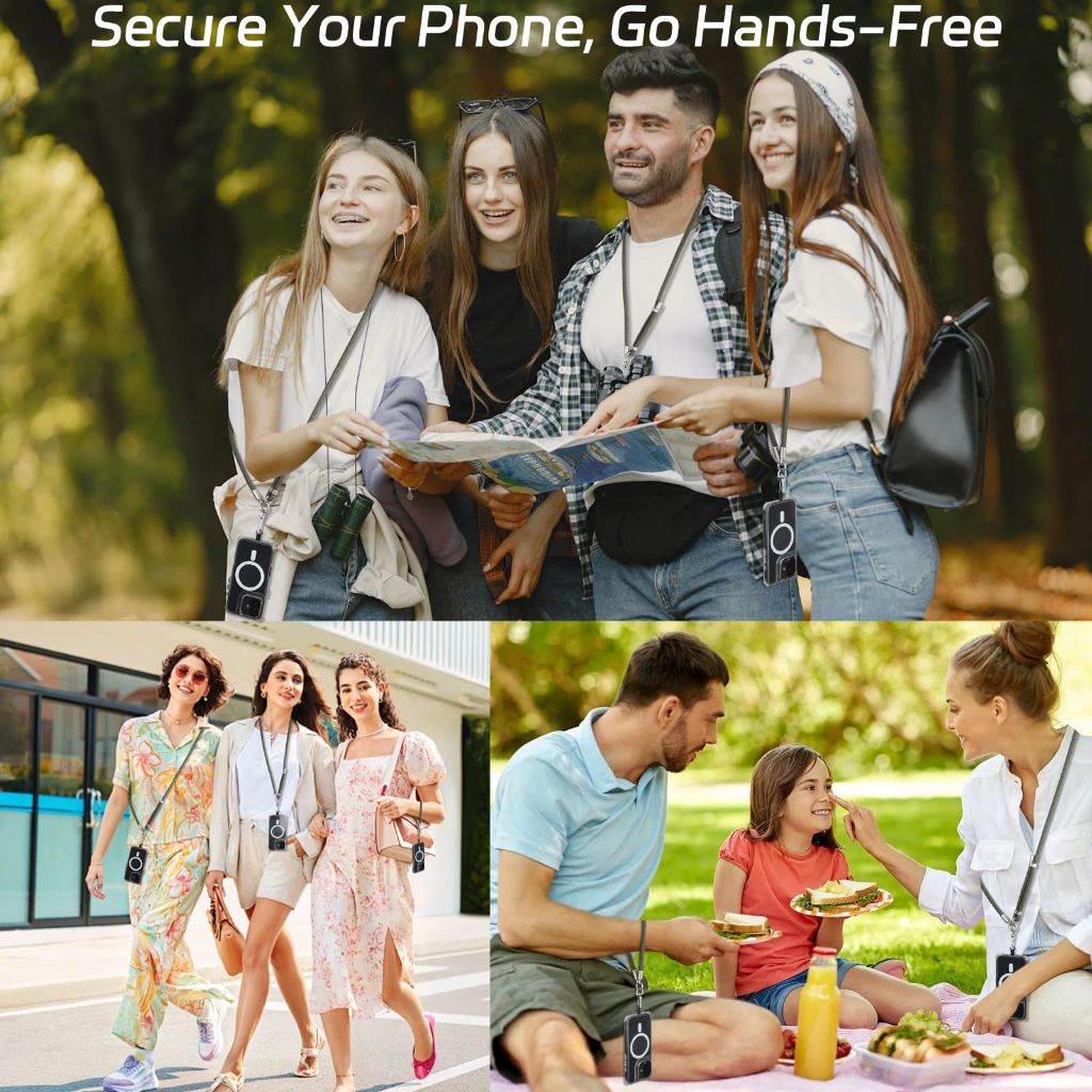 CJCRQU 3-in-1 Detachable Mobile Phone Lanyard Adjustable Crossbody  -Light green