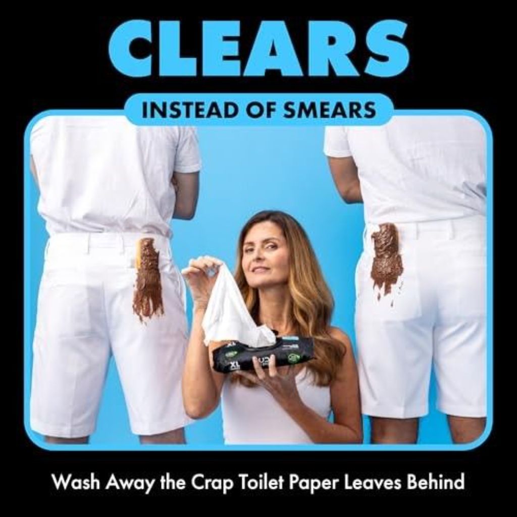 DUDE Wipes - Flushable Wipes - 6 Pack, 288 Wipes - Unscented Extra-Large