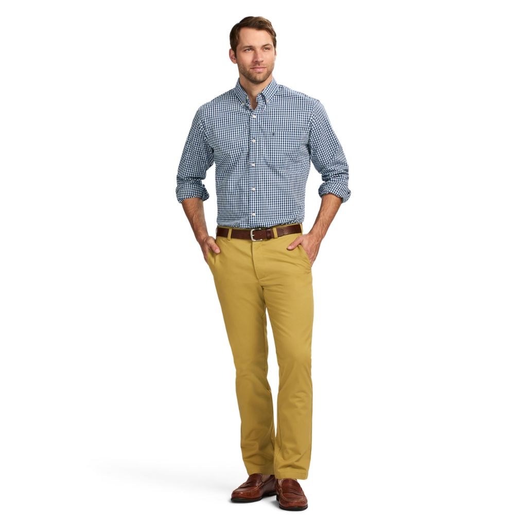IZOD Men's American Chino Flat-Front Straight-Fit Pants - Khaki, 34W x 34L