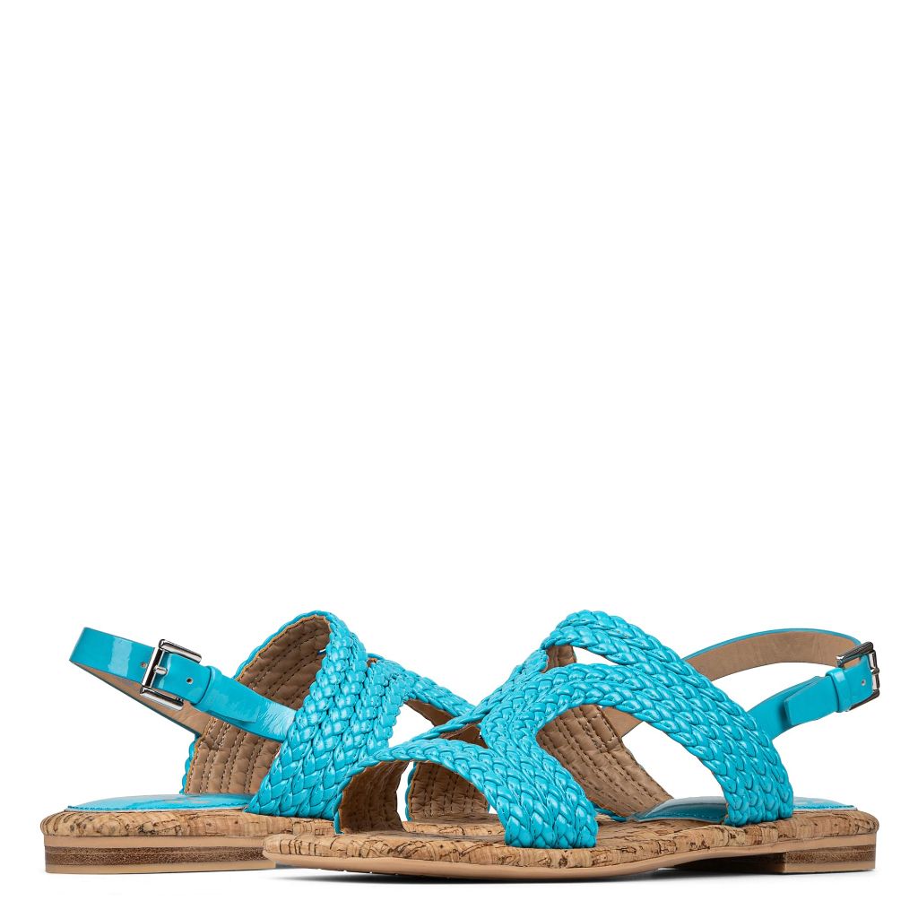 Donald Pliner Womens HECTORLY Crinkle Patent, Turquoise 7.5