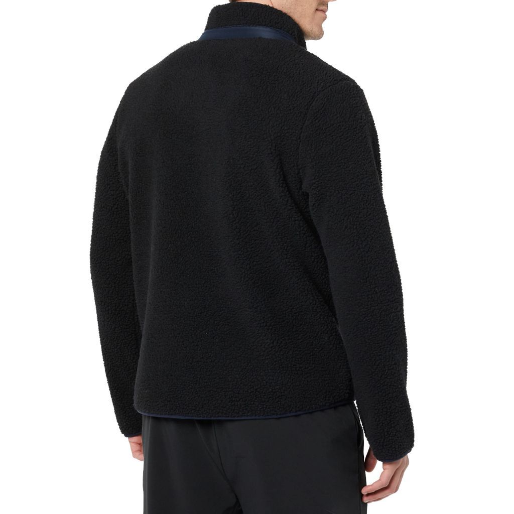 Amazon Essentials Men's Teddy Fleece Full-Zip Jacket, Black, Medium