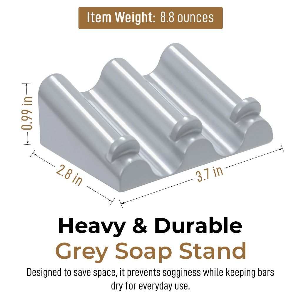 DOXOLOGY Self Draining Soap Dish - Marble Gray