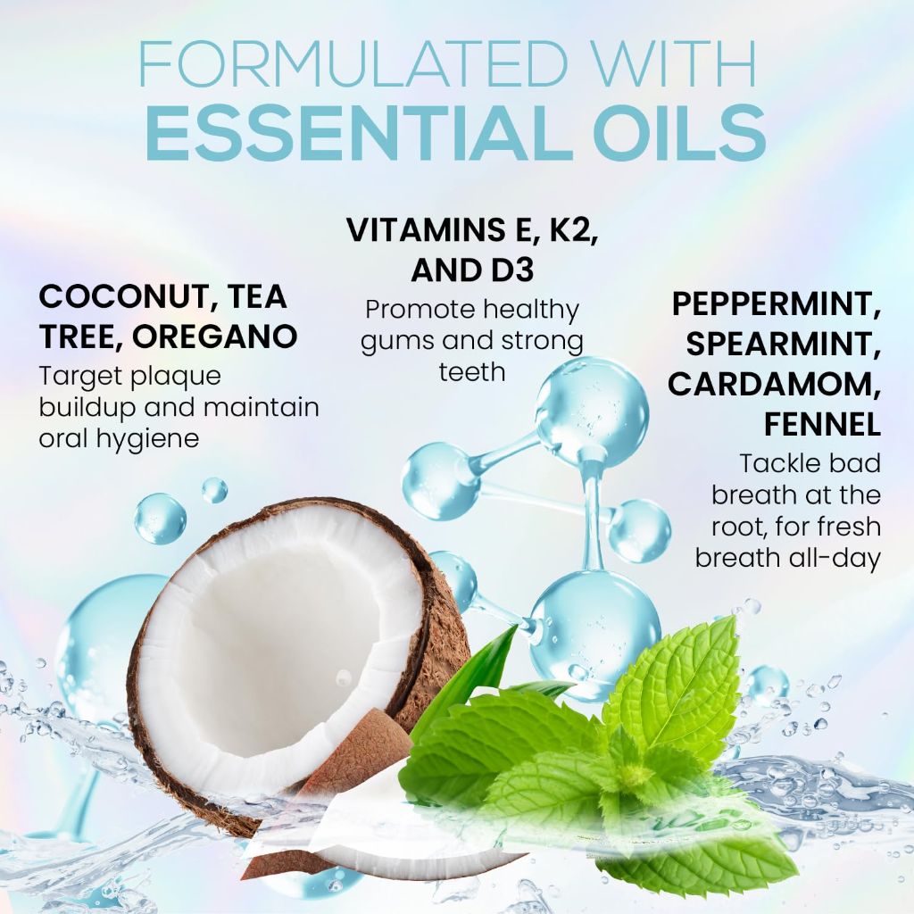 Venus Visage Coconut Oil Pulling for Teeth with Tongue Scraper, 8 fl oz