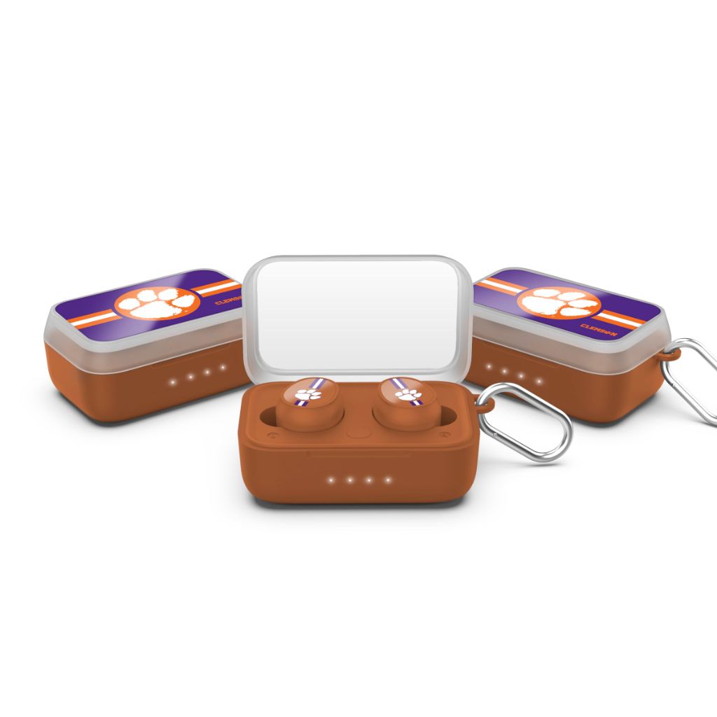 SOAR NCAA Wireless Sport Earbuds: Comfortable Fit & Convenient Charging, Clemson Tigers