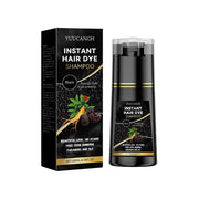YUUCANGH Black Hair Dye Shampoo 3 in 1, Instant Natural Hair Color Shampoo for Women Men 100% Gray Hair Coverage 6.76oz