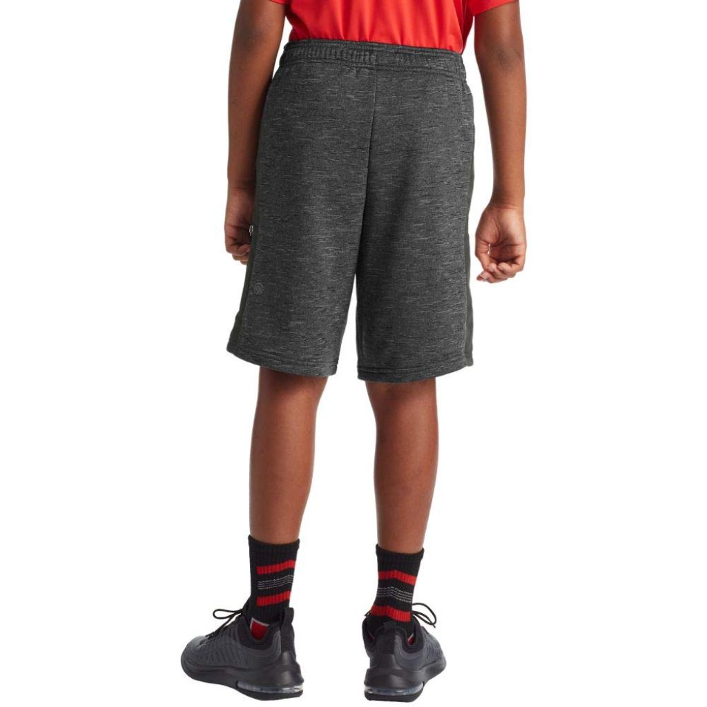 SZ S 6/7 C9 Champion Boys' Tech Terry Woven Pieced Shorts, Ebony Heather/Charcoal