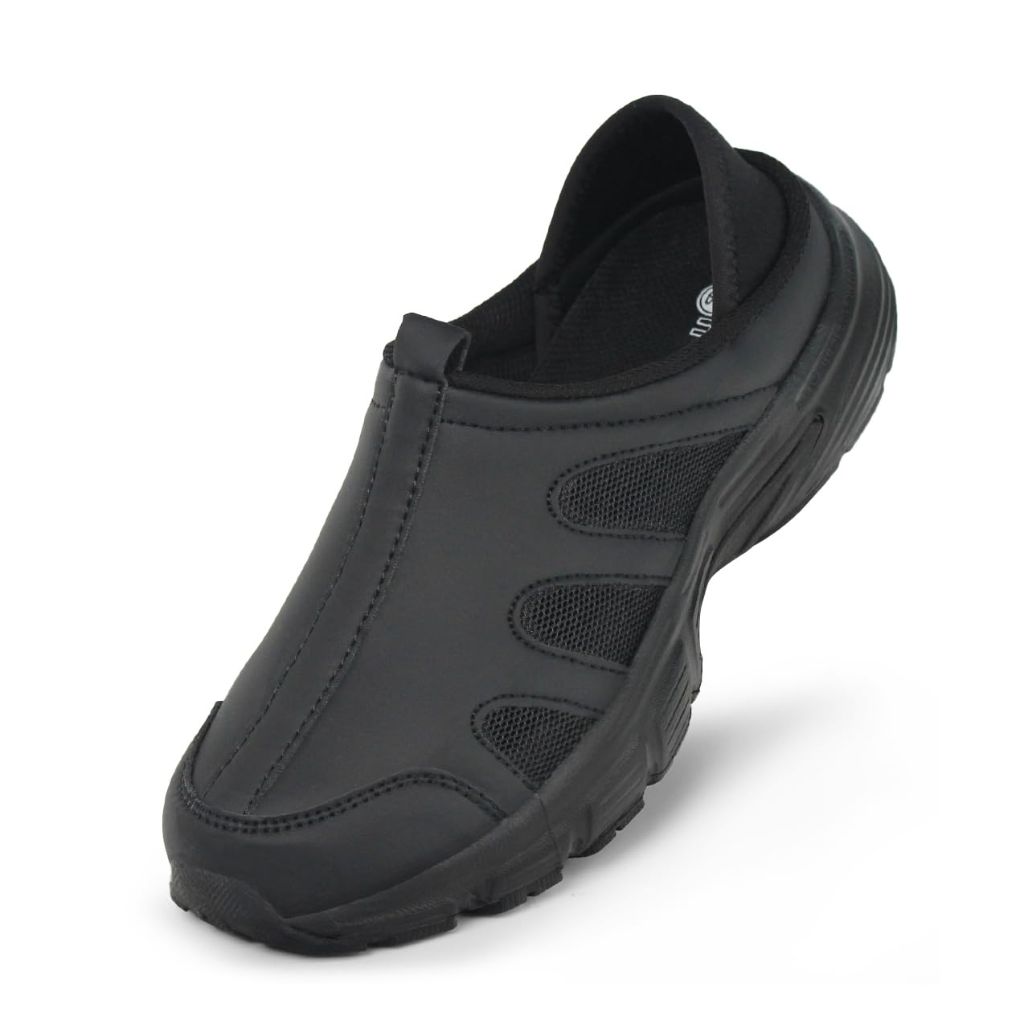 Hawkwell Women's Slip On Two-Way Lightweight Nursing Shoes Breathable Non Slip Work Shoes,Black Synthetic,6 M