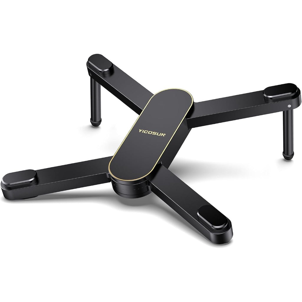 New Concept Laptop Stand - Adjustable Ergonomic Aluminum Riser for MacBook Pro/Air up to 15.6” - Foldable & Portable Computer Stand for Desk, Students, Office, Travel, Gaming - Black