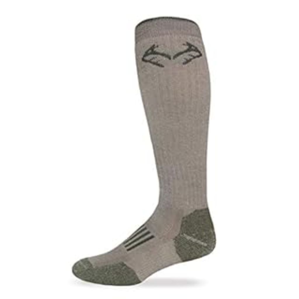 SZ 9-13 RealTree 9806 Heavyweight Merino Wool Tall All Season Boot Socks  Tan/Olive