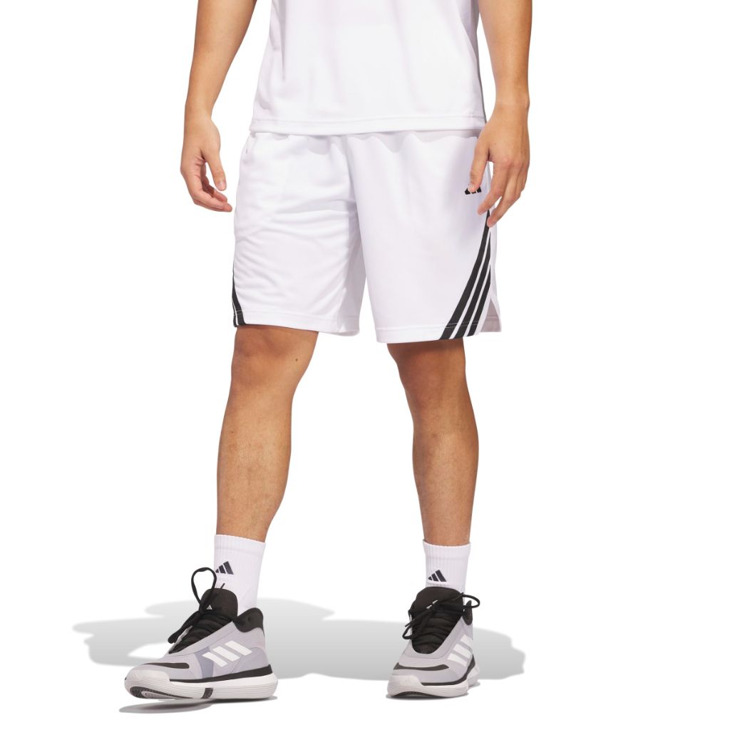 adidas Men's 7" Basketball Shorts - White/Black, XS