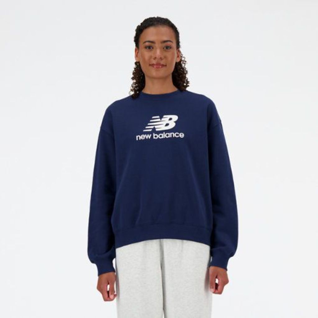 New Balance Women's Sport Essentials French Terry Logo Crew Blue - Blue