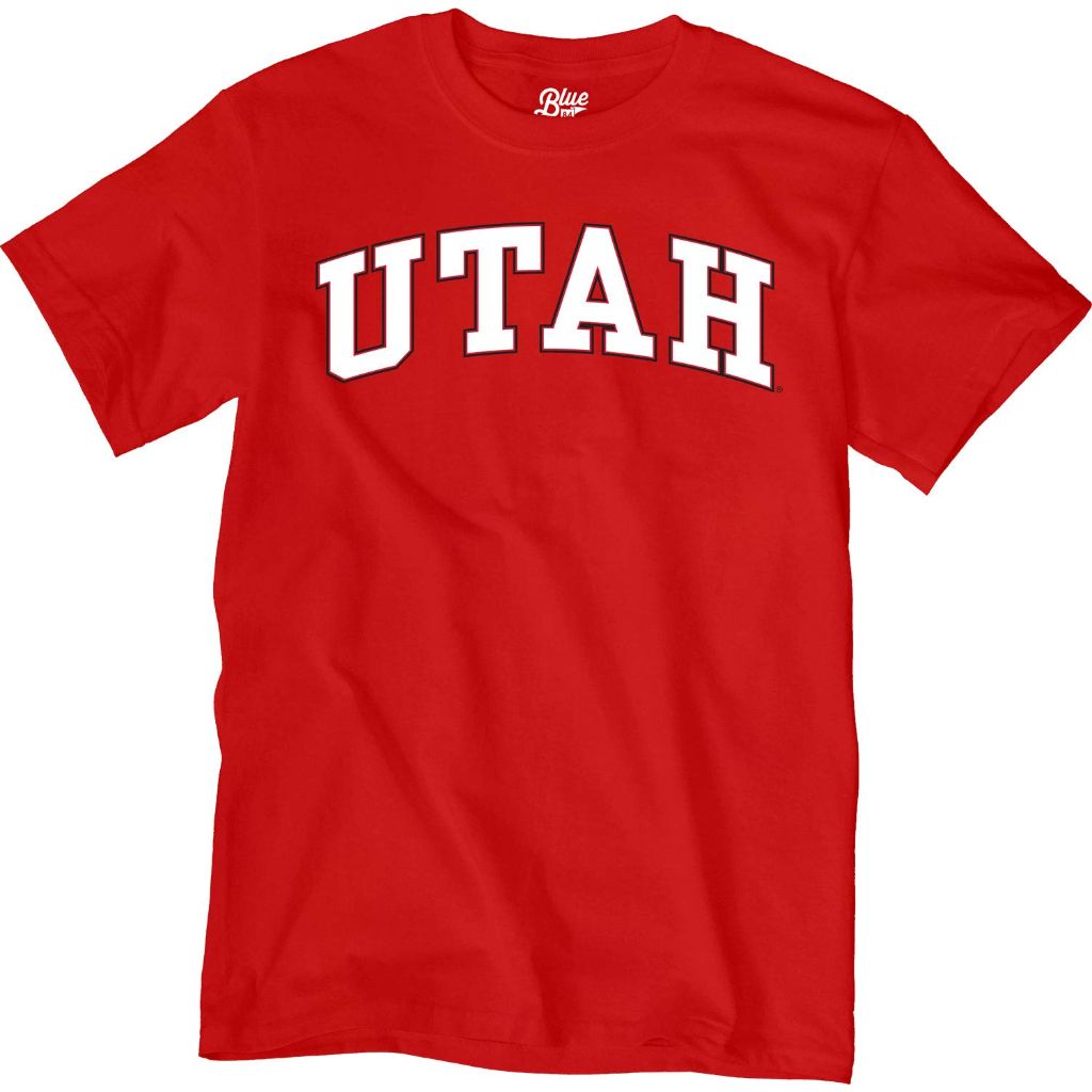 Blue 84 Men's Utah Utes Arching Team Color Short Sleeve T Shirt, Utah Utes Red, Small