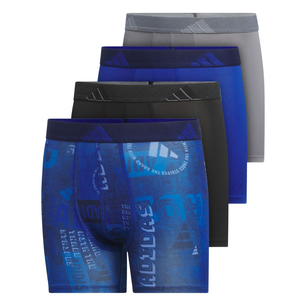 Adidas Youth Microfiber Boxer Brief (Multipack) Athletic Underwear for Kids Boys