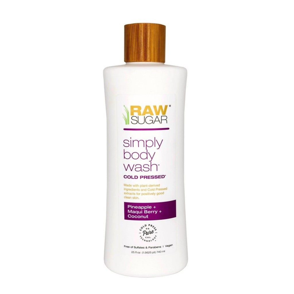 Raw Sugar Living Simply Body Wash, Pineapple + Maqui Berry + Coconut, 25 Oz