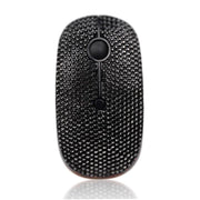 WONGS 2.4GHz Wireless Mouse Covered Austrian Rhinestone Crystal, Bling Slim Mice Compatible with Notebook, PC, Laptop, Computer, MacBook - Black