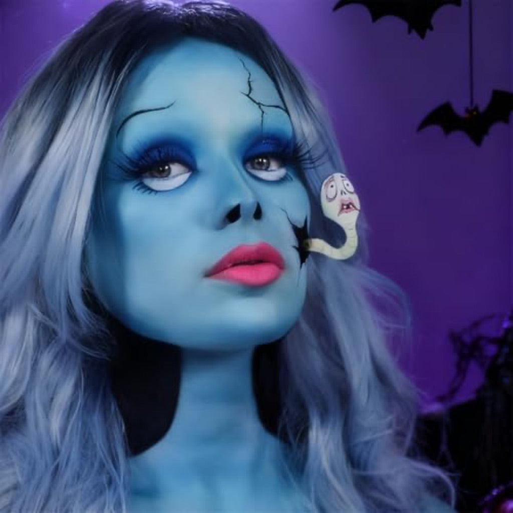 Go Ho Light Blue Face Paint Stick,Water Based Pale Blue Body Paint Washable,Smooth Face Paint Kit,Halloween Costumes Cosplay SFX Ghost Bride Sally Makeup