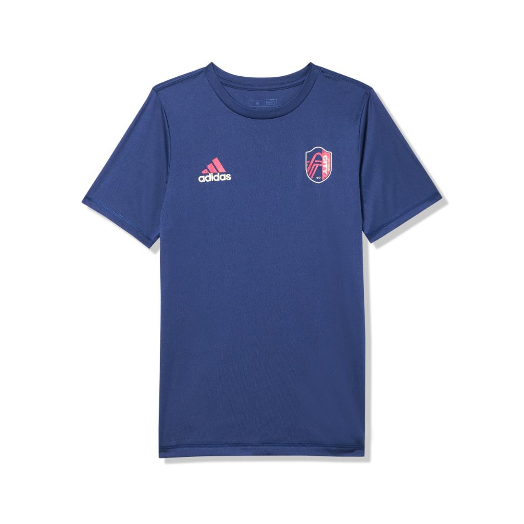 SZ XS, Adidas Unisex Youth Kid's Sporting Kansas City MLS Short Sleeve T-Shirt, Team Navy Blue