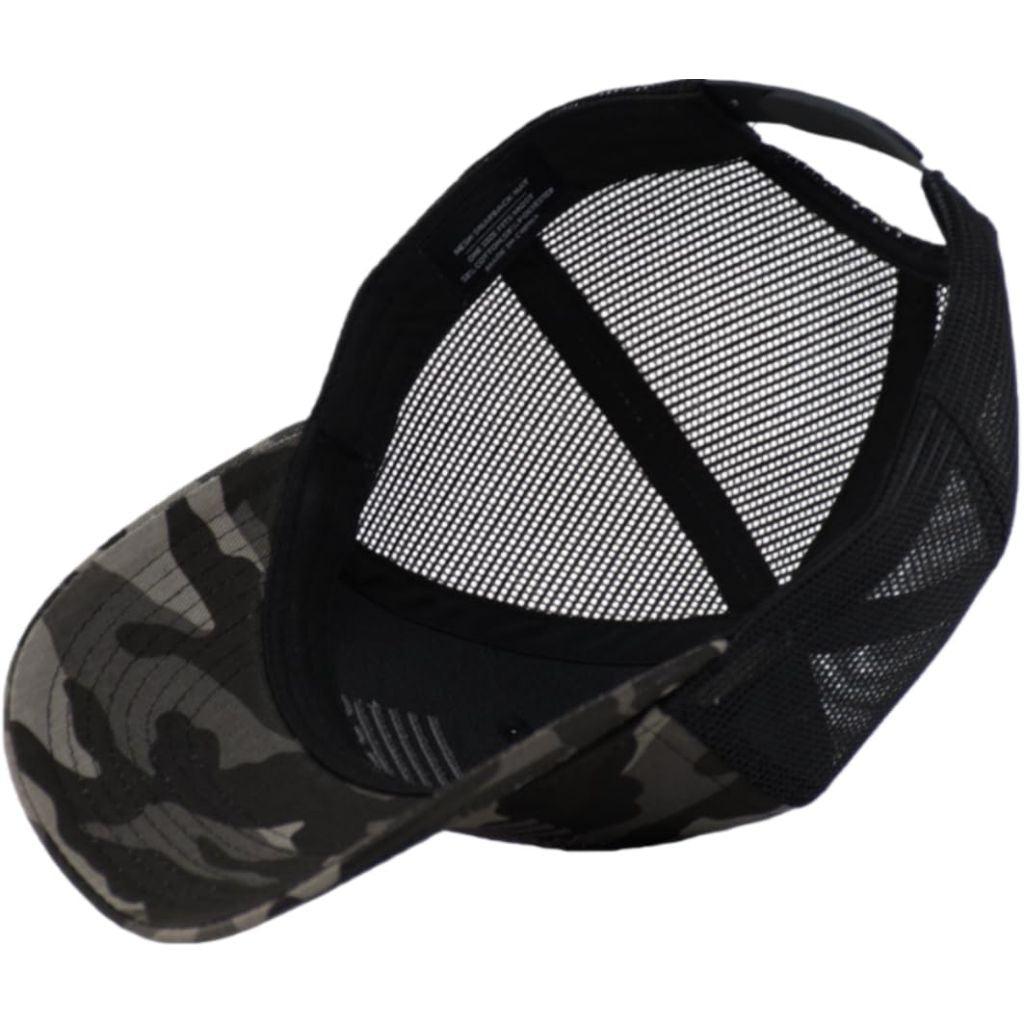 SZ XXL American Flag Hat Camouflage Trucker -Black Camo