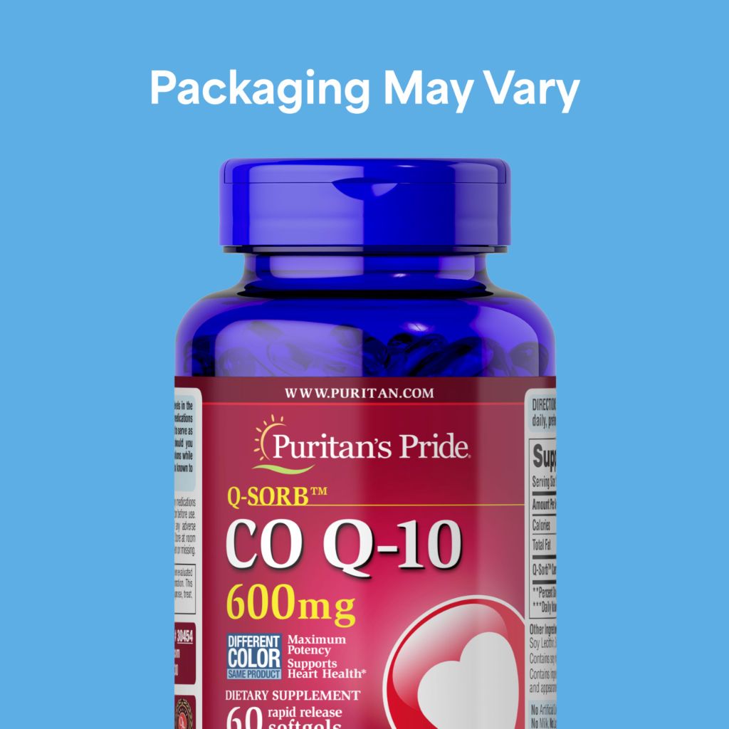 Puritan's Pride Coenzyme CoQ10 600mg, 60 Rapid Release Softgels