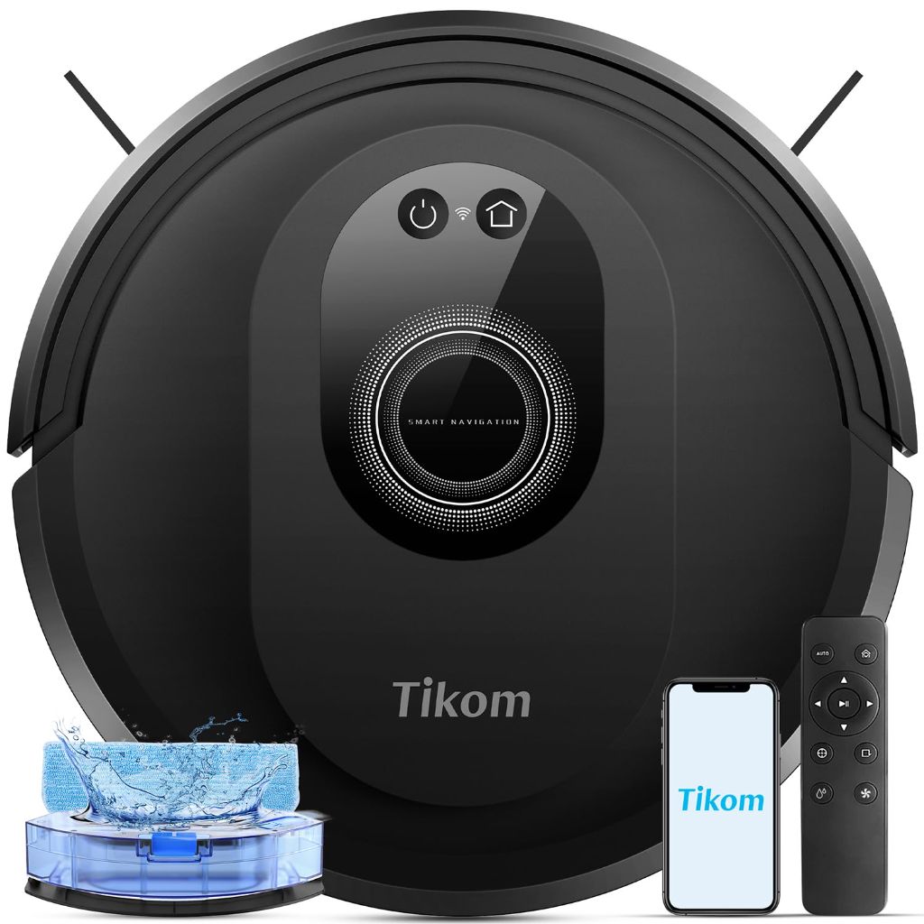 Tikom Robot Vacuum and Mop Combo, 5000Pa Robotic Vacuum Cleaner, 150 Min Max, App & Remote Control, Self-Charge(G8000 Max)