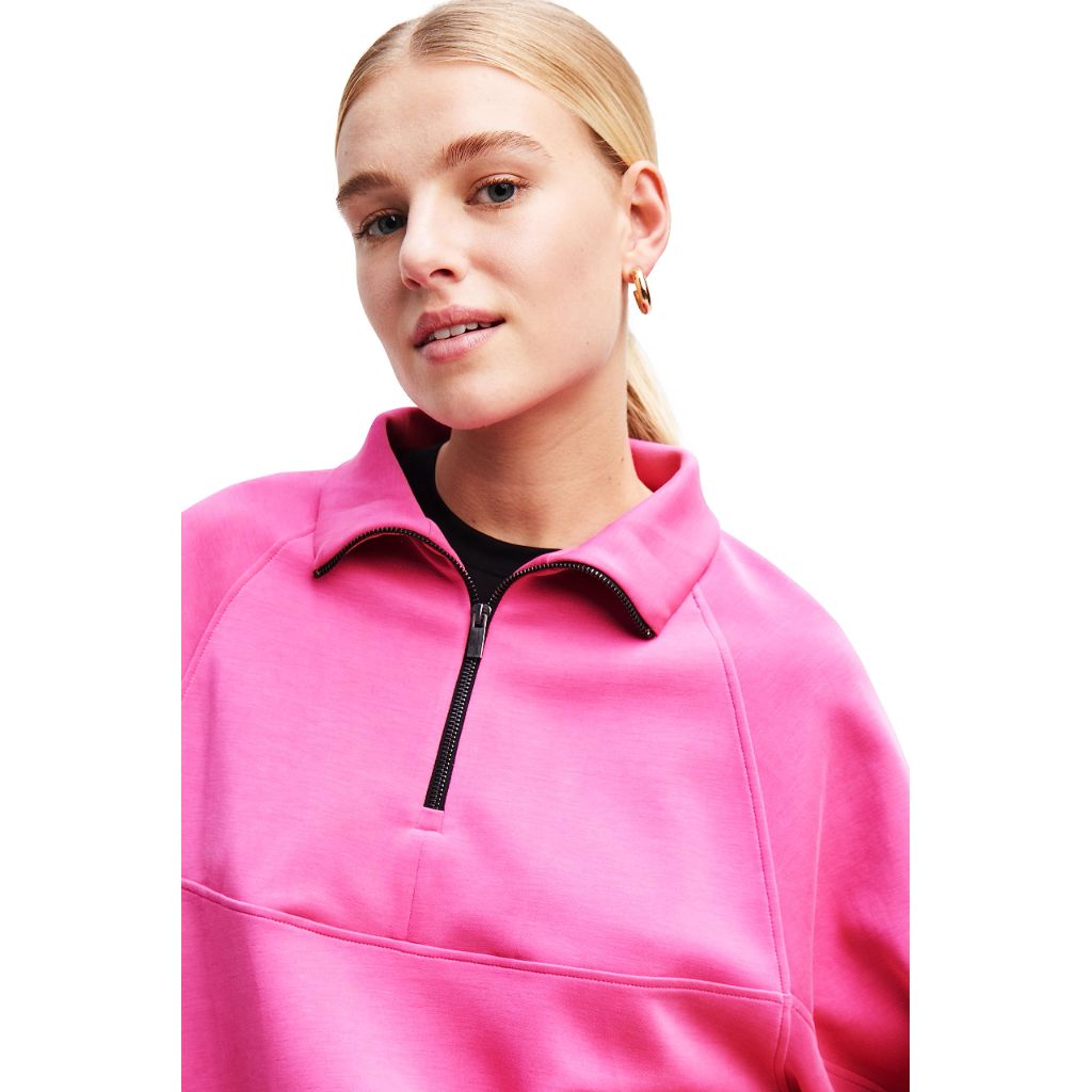 Desigual Oversize Sport Sweatshirt, Rosa Mora, SZ M