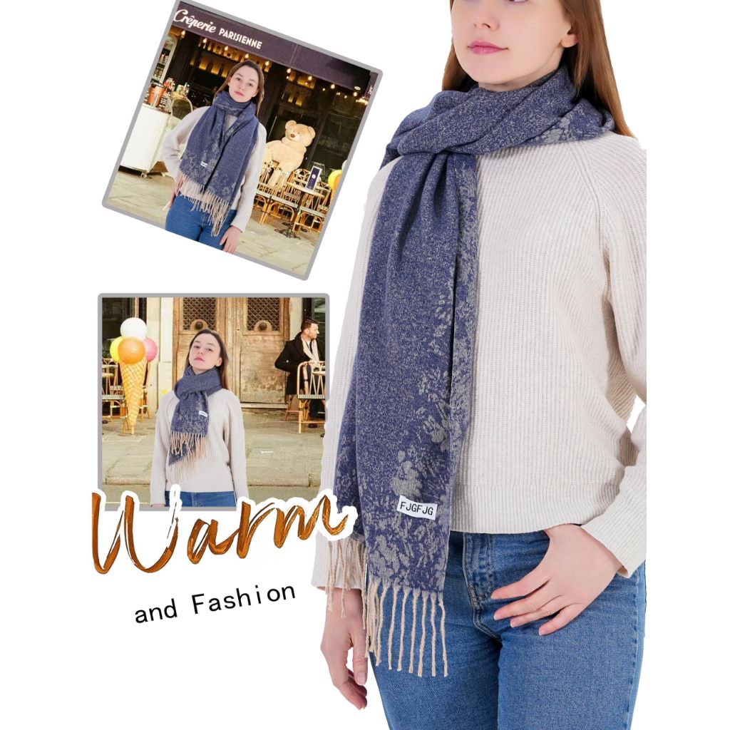 FJGFJG Winter Scarves for Women, Cashmere Feel Pashmina Shawl, Warm Fashion Blanket Wrap & Gifts