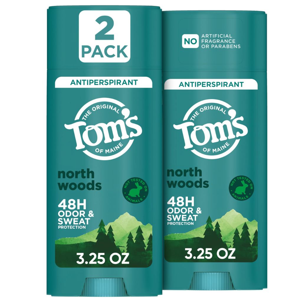 Tom’s of Maine Extra Effective Antiperspirant - North Woods, 3.25 oz Stick (2 Pack)