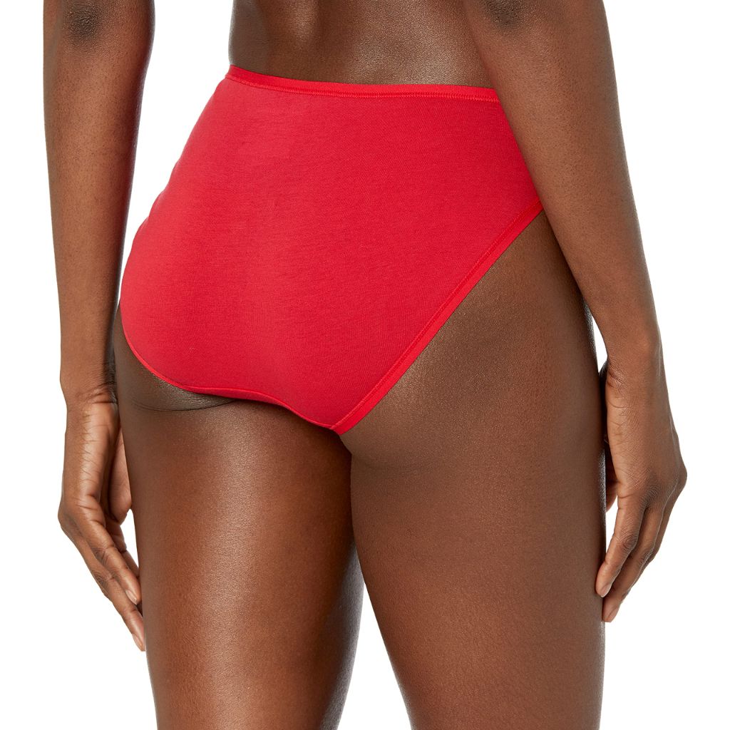 SZ XS, Amazon Essentials Women's Cotton High Leg Breathable Brief Underwear, 6PK, Multicolor/Hearts/Stripe