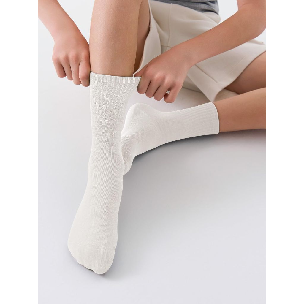 6 Pairs Kids Socks, Crew Cut, Youth XL, White