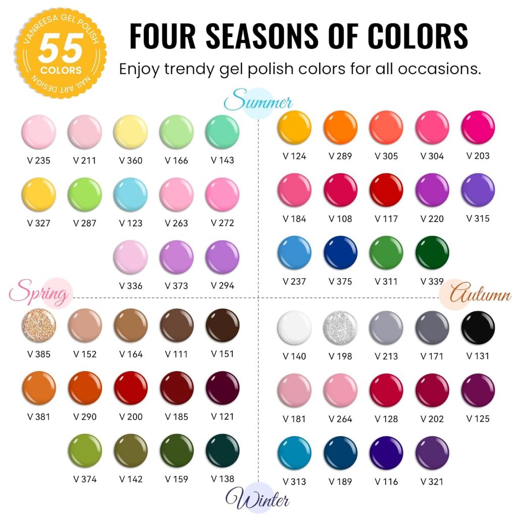 VANREESA 60 Pcs Gel Nail Polish Set