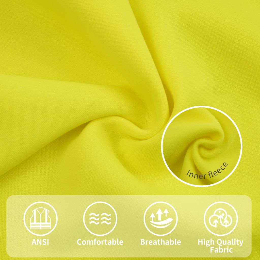 RadiantGear Safety Hoodie Jacket, Yellow/Navy - size L